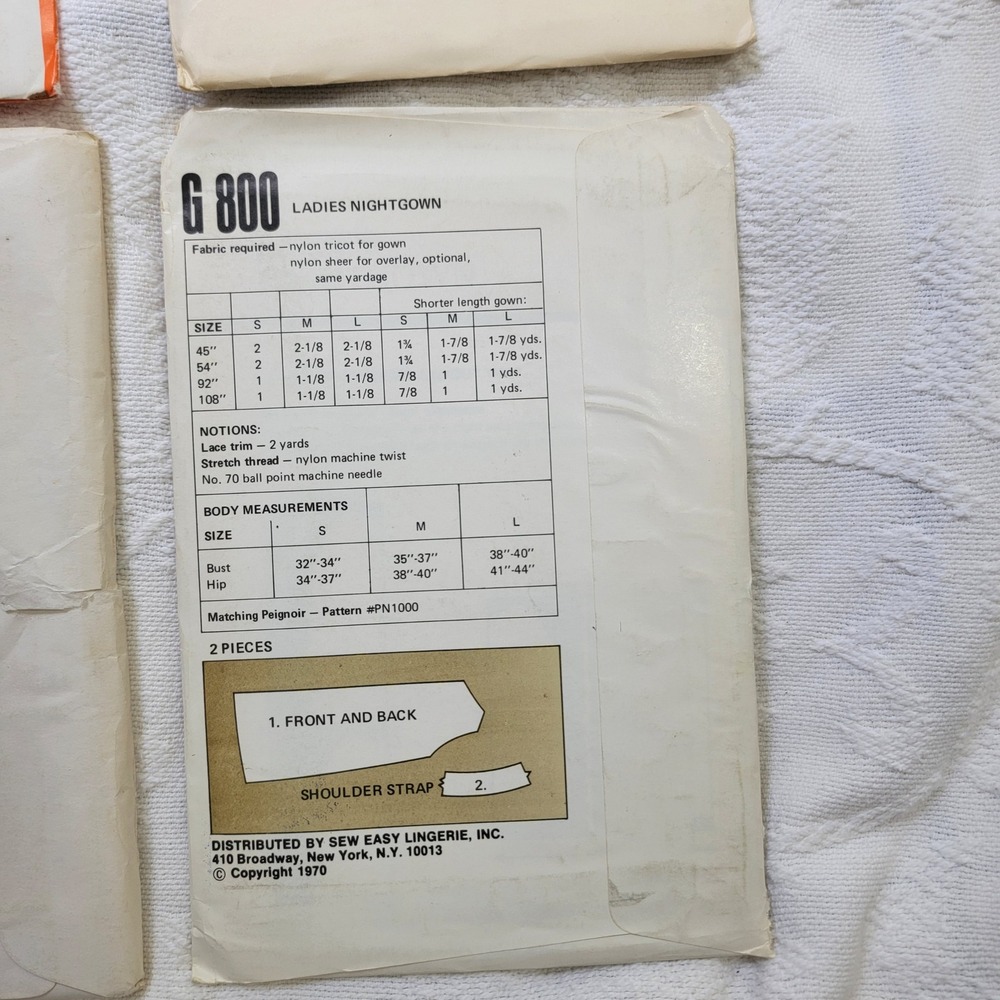 Vintage 60s 70s Sewing Patterns Lot Swimsuit Bikini Nightgown Peignoir 4pc Set - Picture 8 of 9